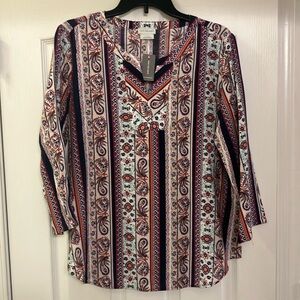 Van Heusen Multicolor Paisley Print Women's Top